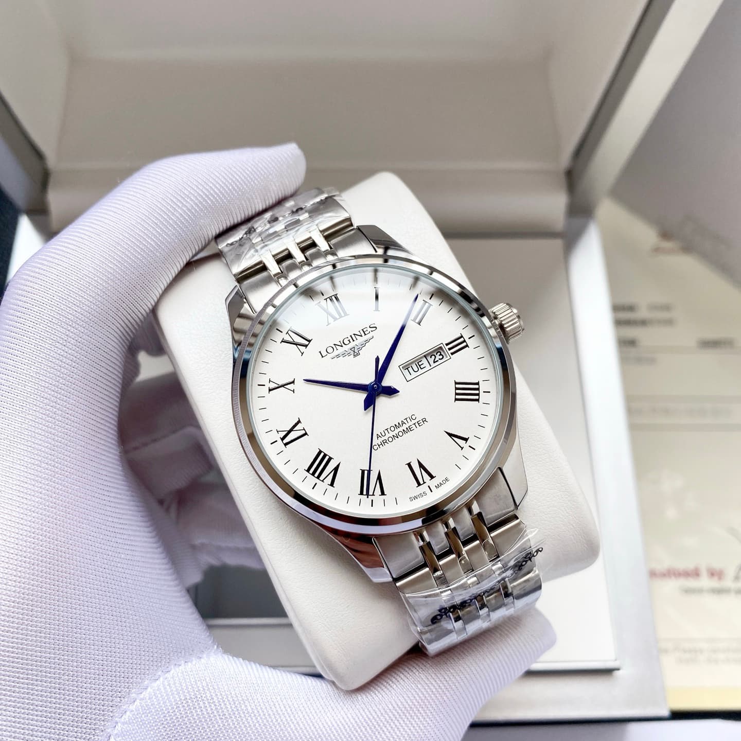 Longines White Watch