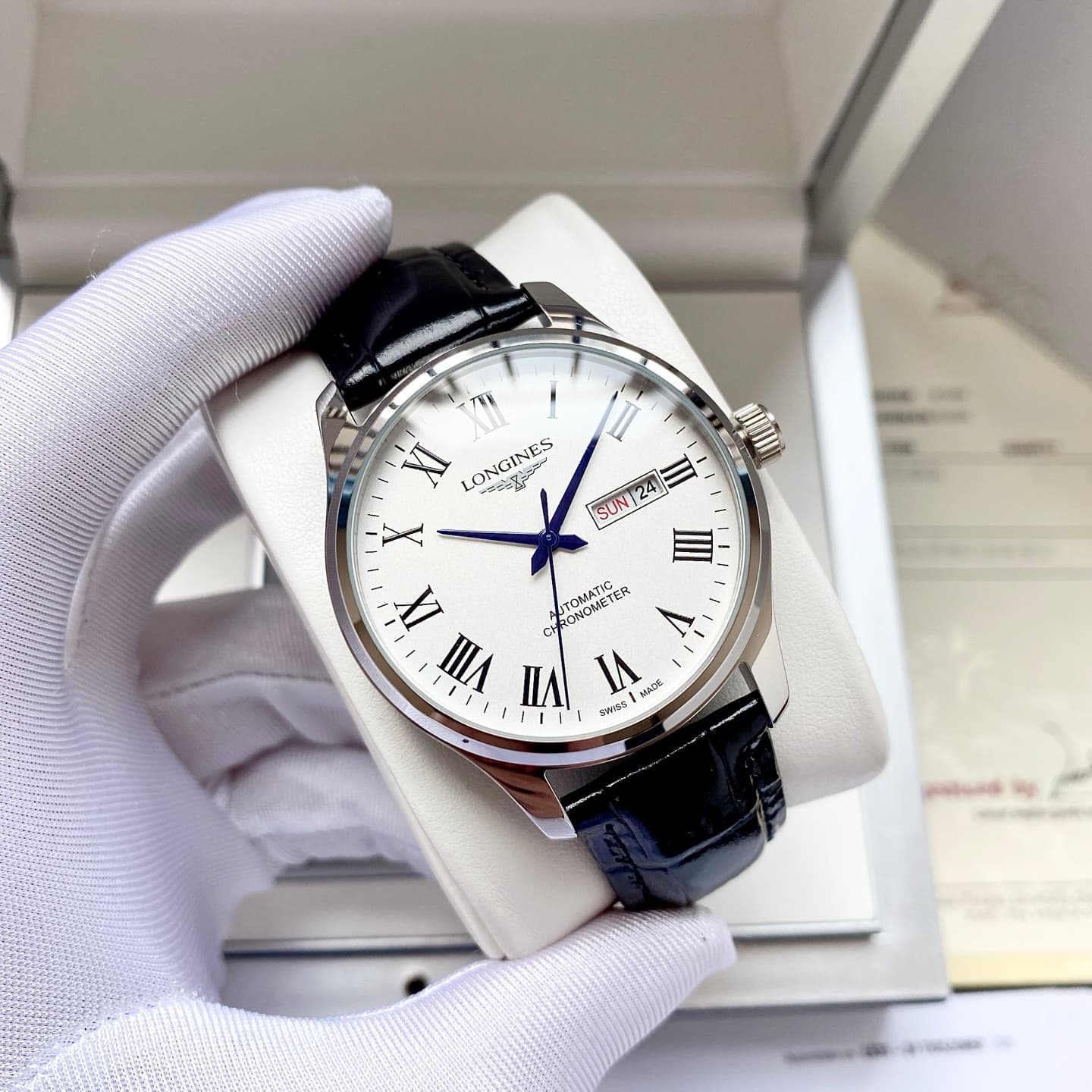 Longines White Watch