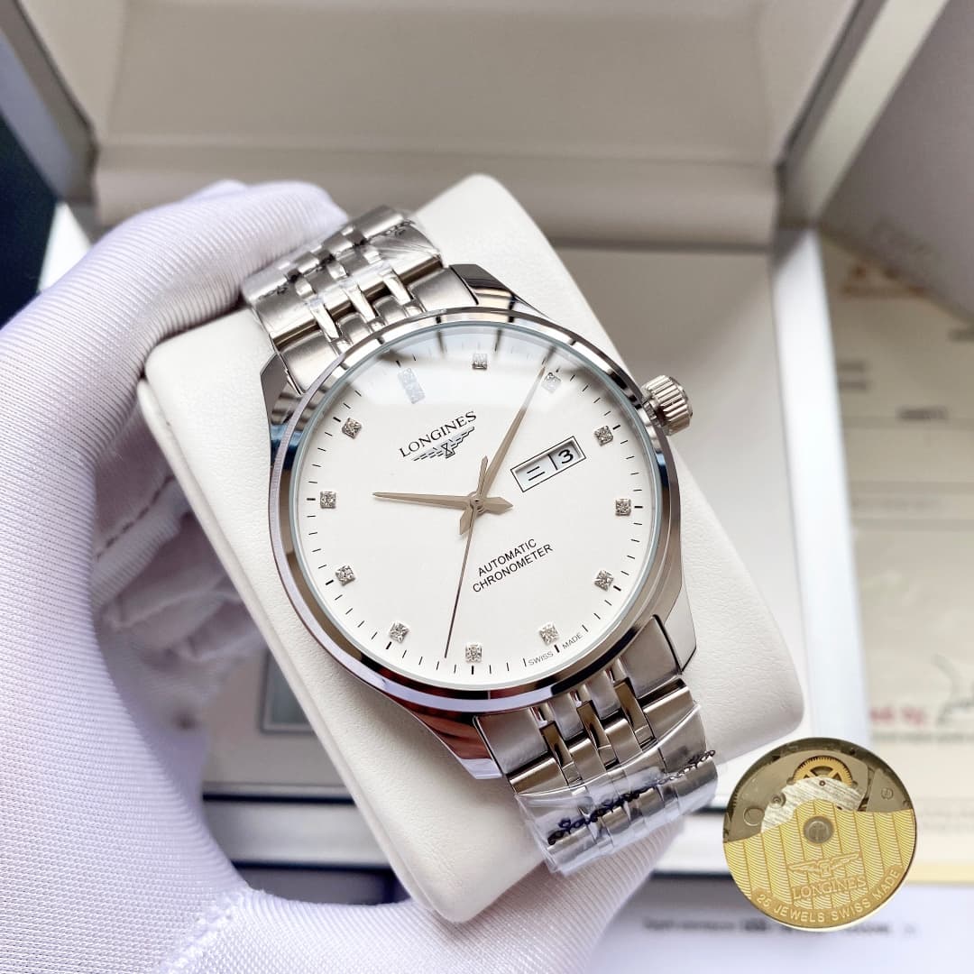 Longines White Watch