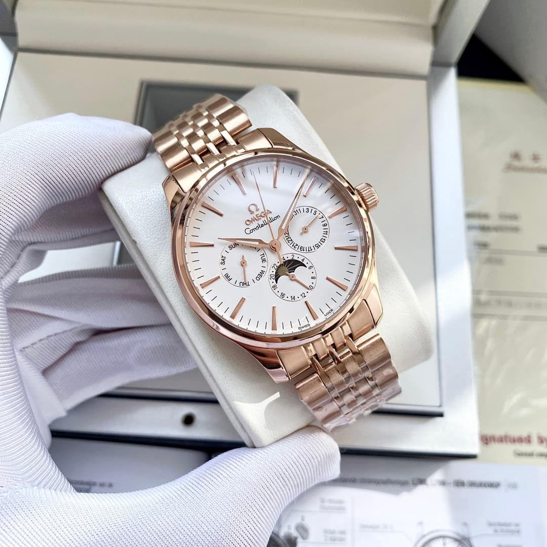 Omega White Watch