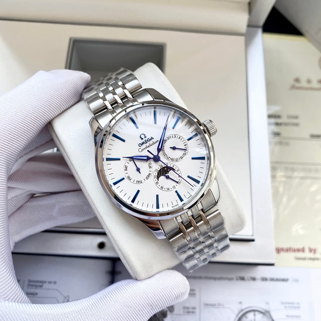 Omega White Watch