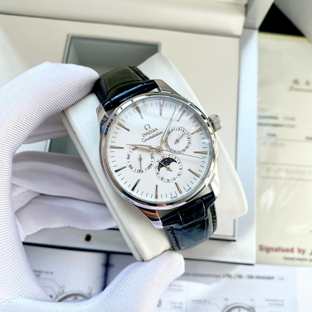 Omega White Watch