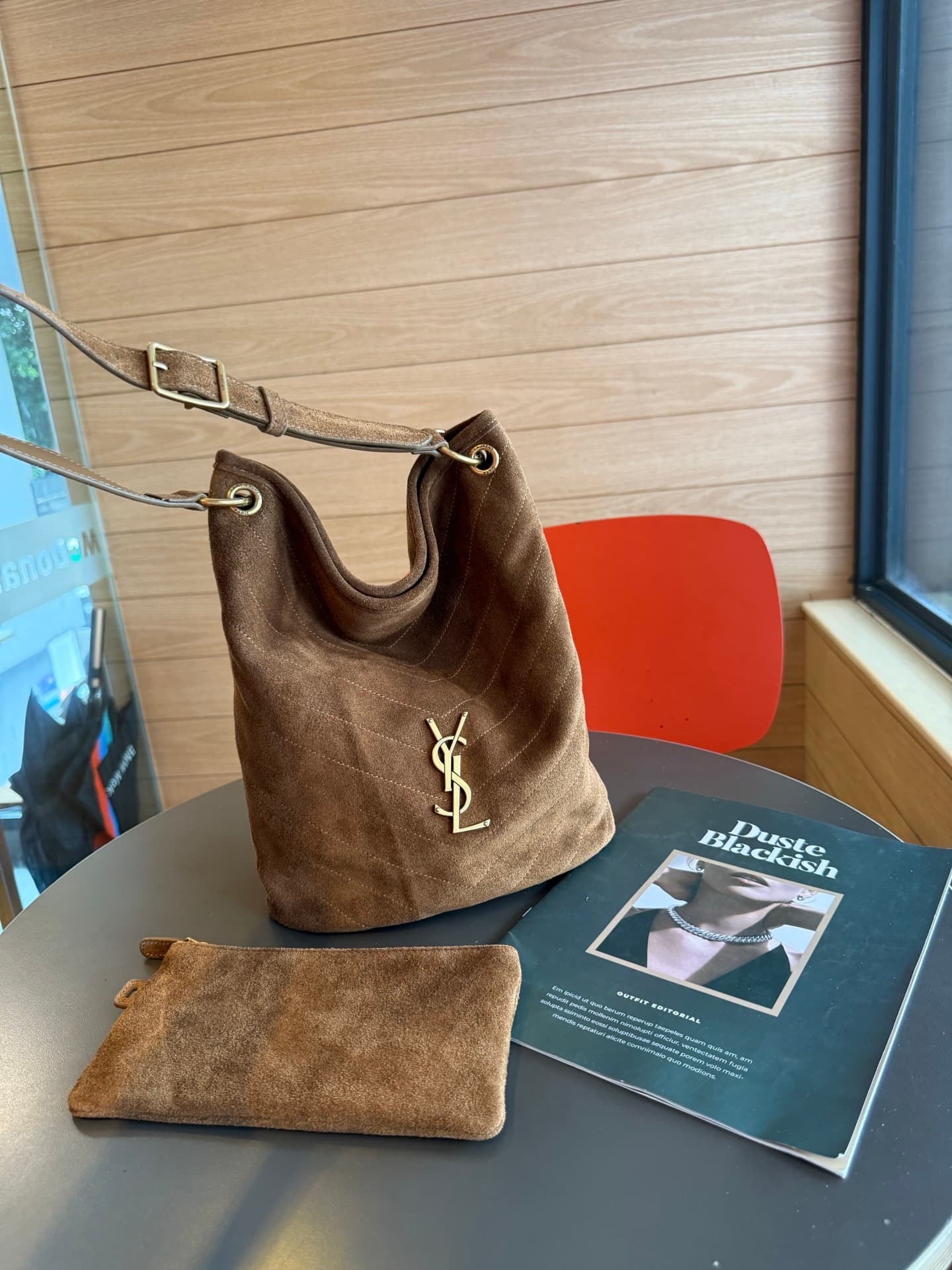 Saint Laurent Brown Small Bucket Bag 7010