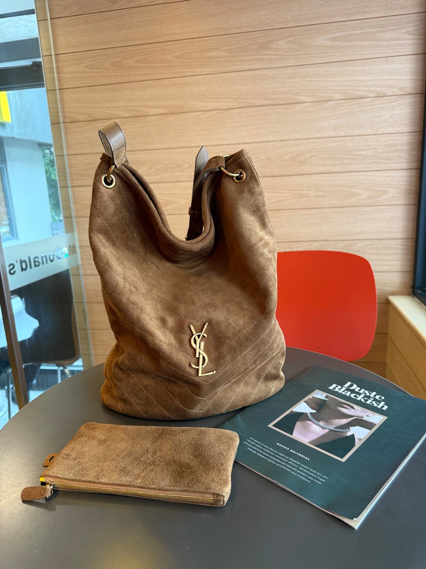 Saint Laurent Brown Large Bucket Bag 7011