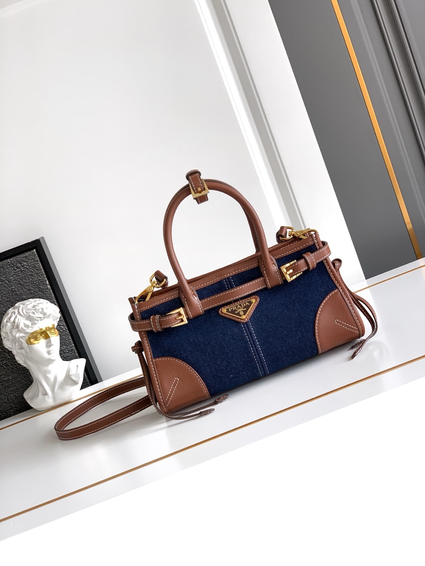 Prada Denim Mini Crossbody Bag 1BA486