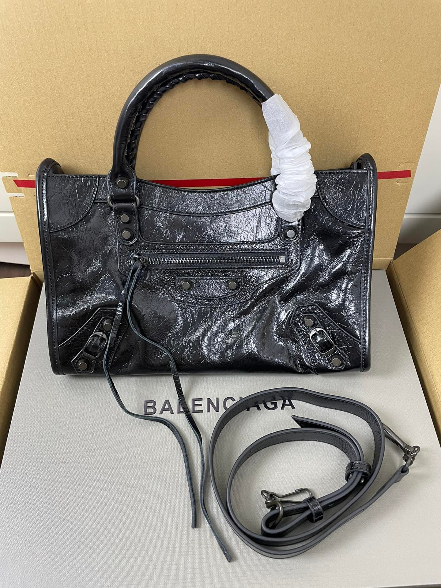 Balenciaga Black Le City Moto Bag