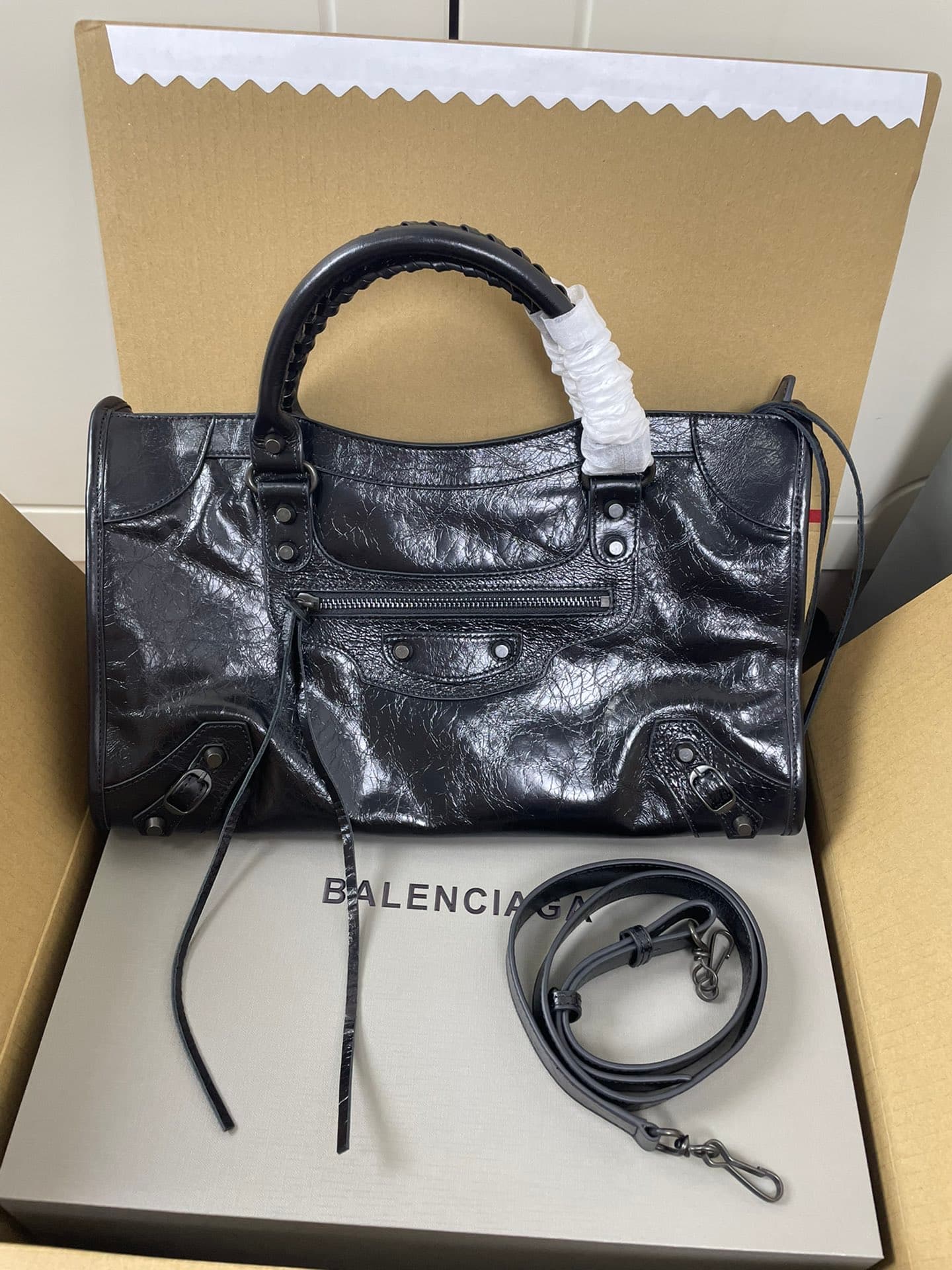 Balenciaga Black Le City Moto Bag