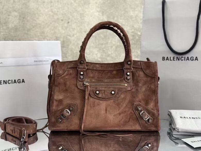 Balenciaga Brown Medium Le City Moto Bag