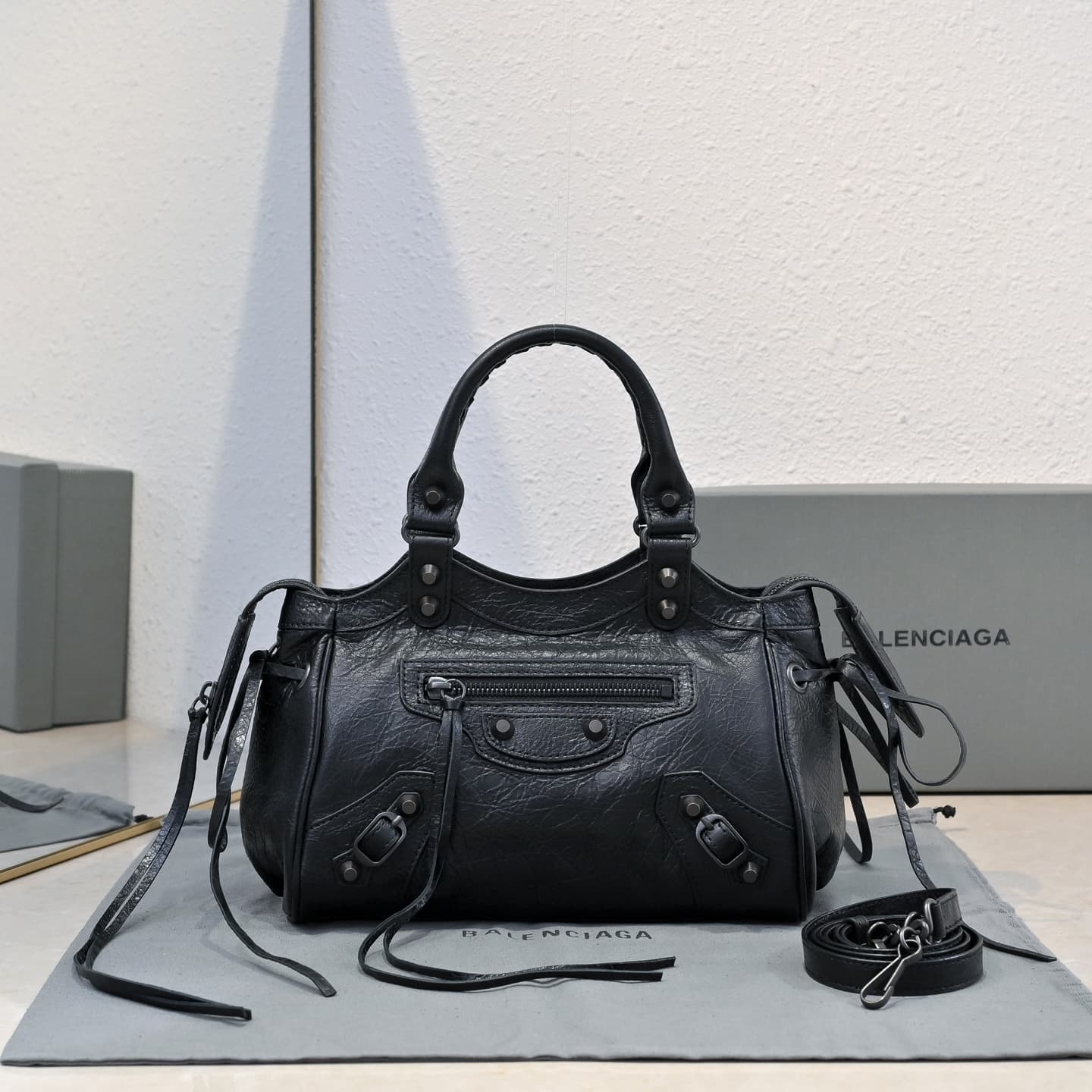 Balenciaga Black Le City Moto Bag