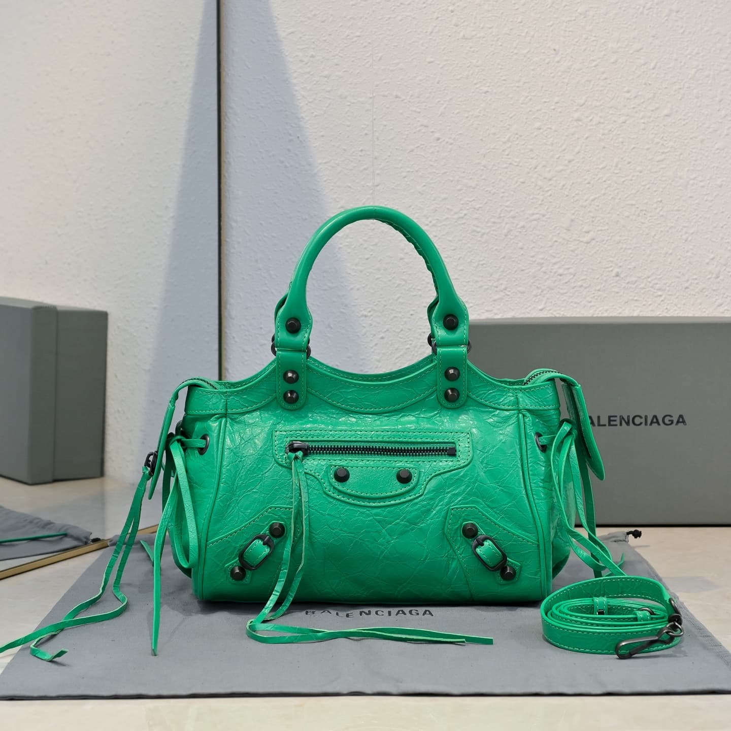 Balenciaga Green Le City Moto Bag