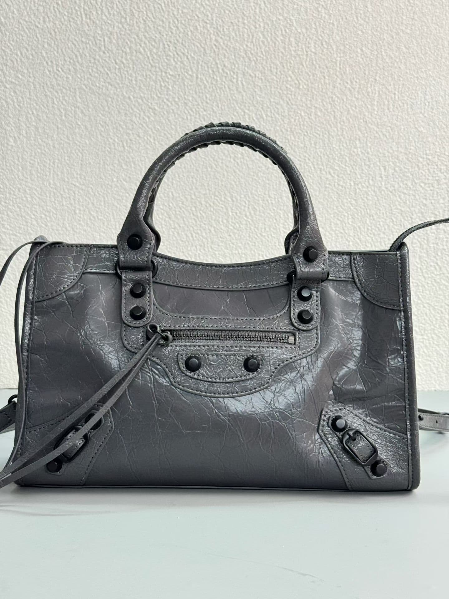 Balenciaga Grey Medium Le City Moto Bag 50025