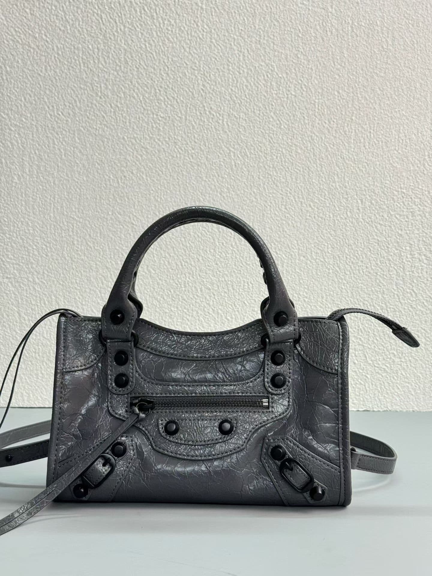 Balenciaga Grey Small Le City Moto Bag 50025