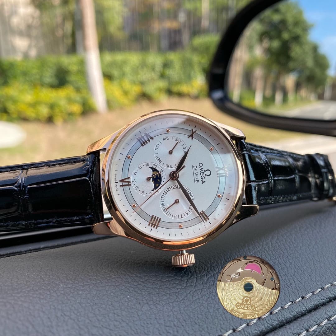 Omega White Watch