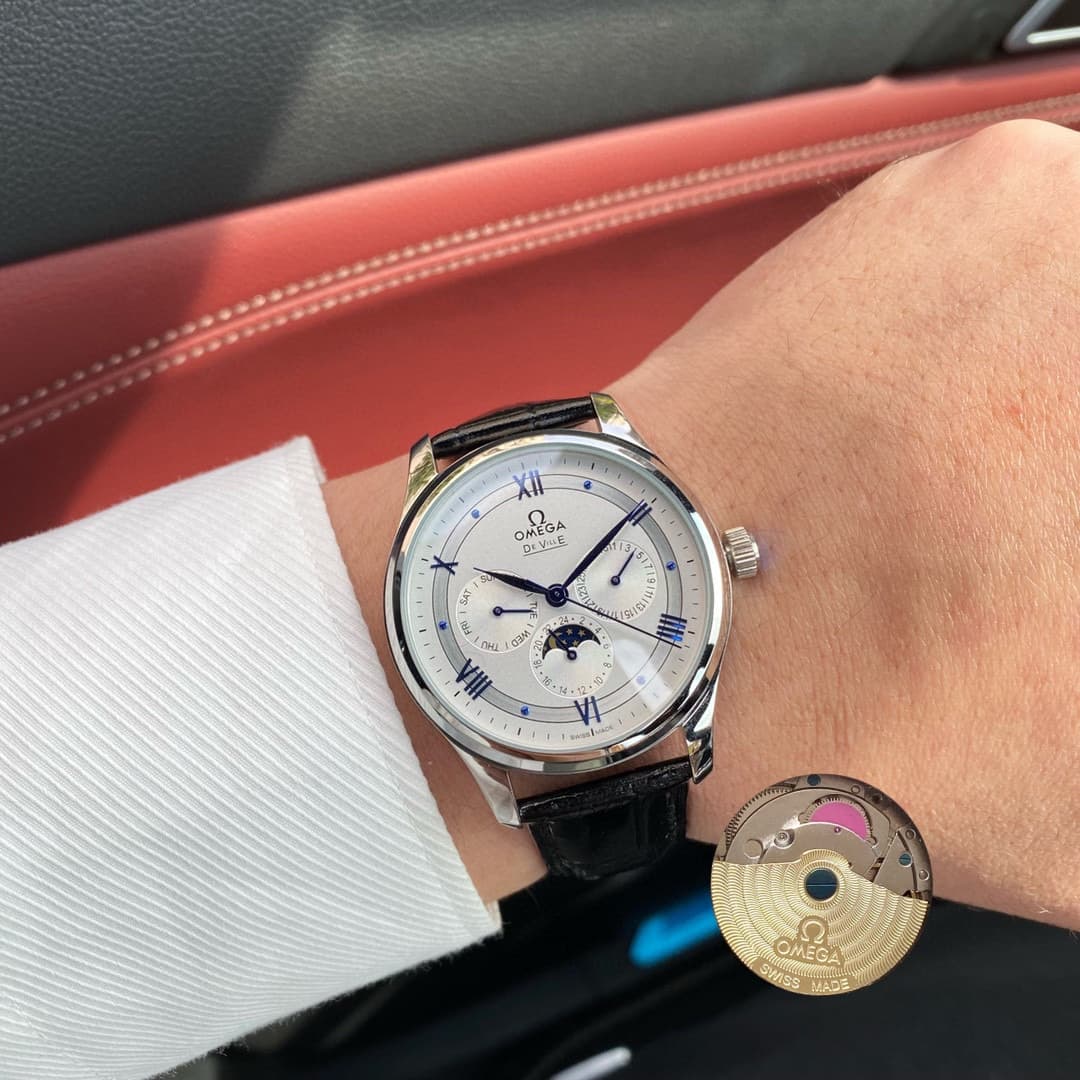 Omega White Watch