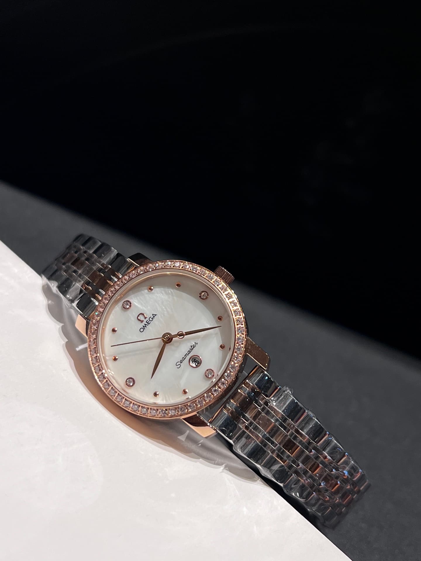 Omega White Watch