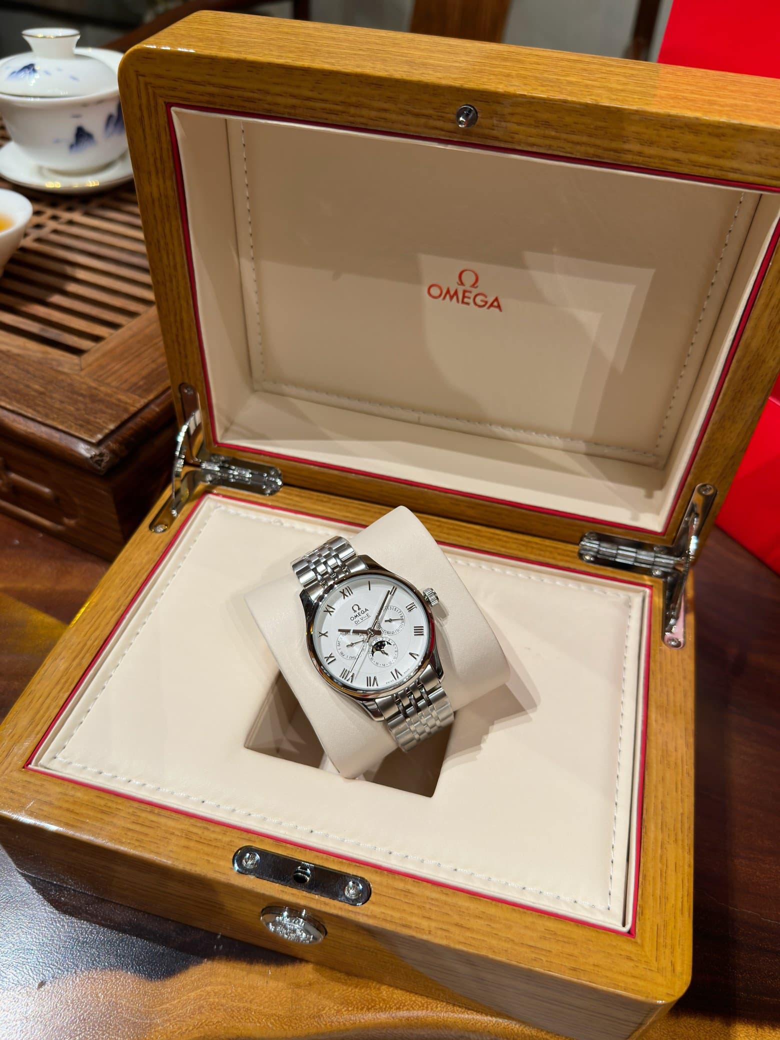 Omega White Watch