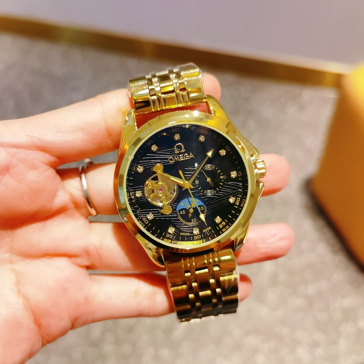 Omega White Watch