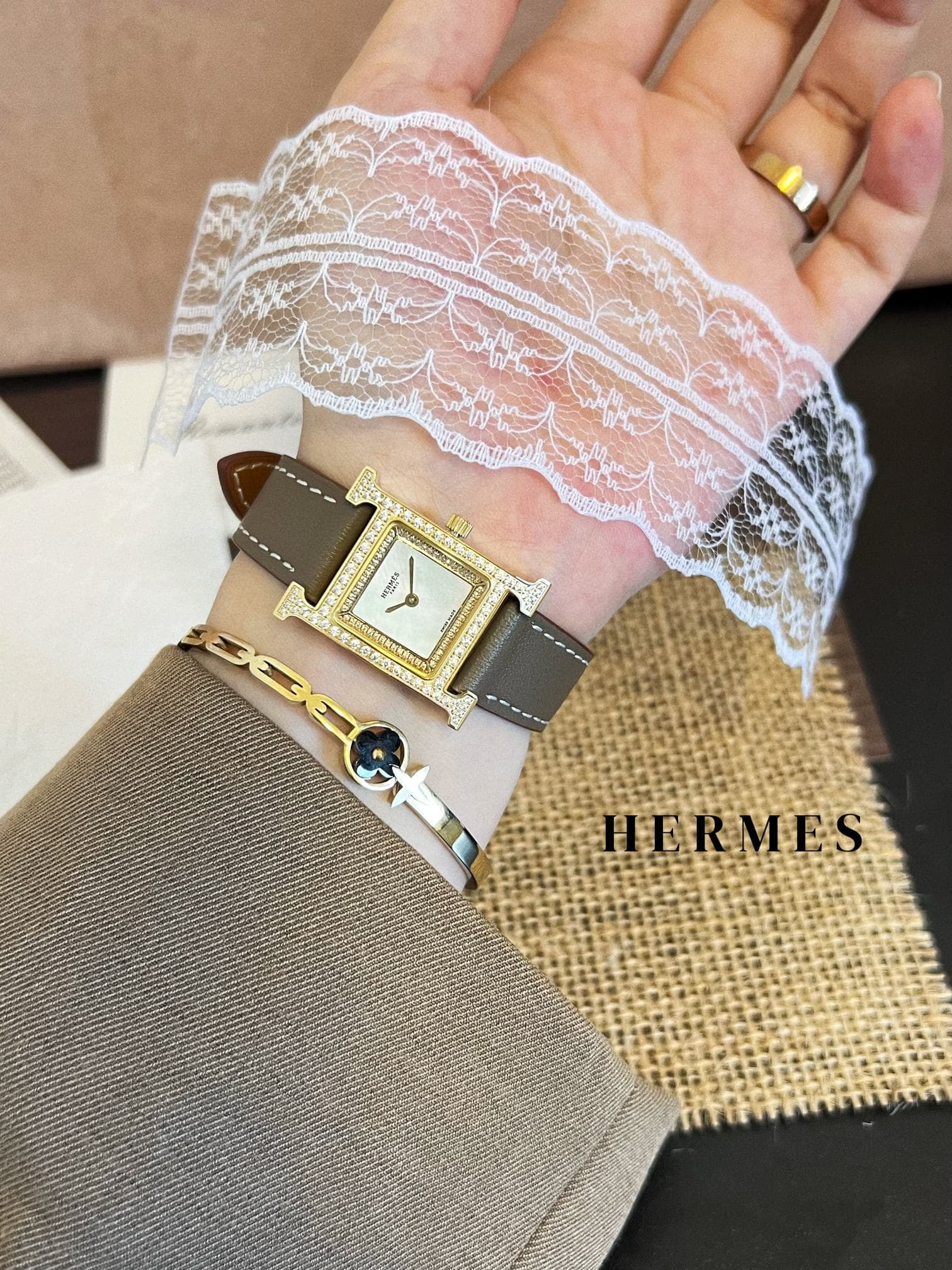 Hermes White Watch