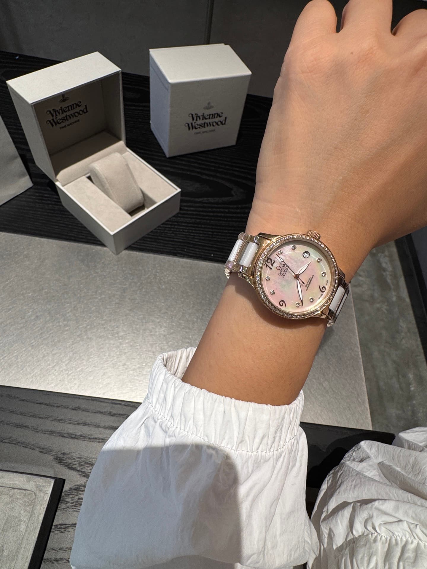 Omega White Watch
